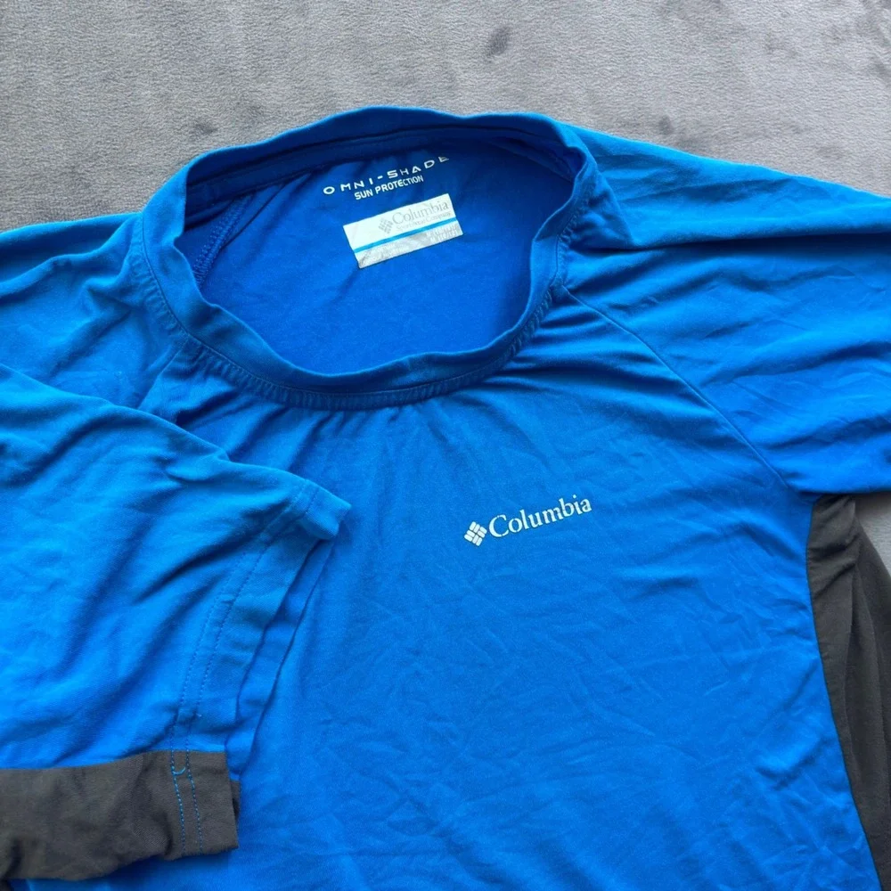 Columbia Boys Blue Omni-Shade Sun Protection Performance T-Shirt Size M 10/12